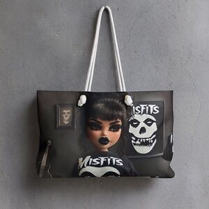 Misfits Inspired Tote Bag – Gothic Rock Large Shoulder Bag
